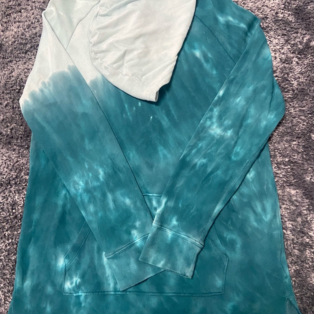 Old Navy Light Tie Dye Teal Pullover Hoodie